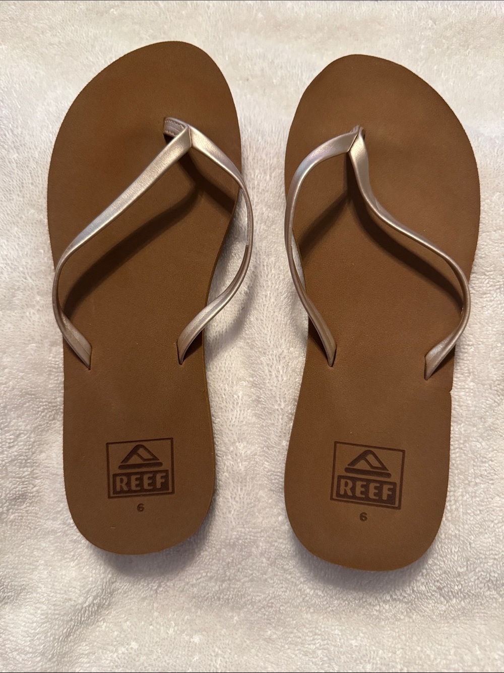 Reef Women’s Brown Sandals with Metallic Bronze Straps
